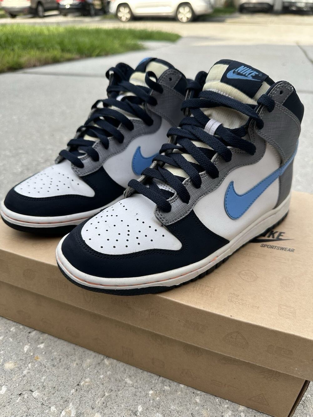 Nike Dunk High GS 308319 035 Metallic Grey University Black US 7Y
